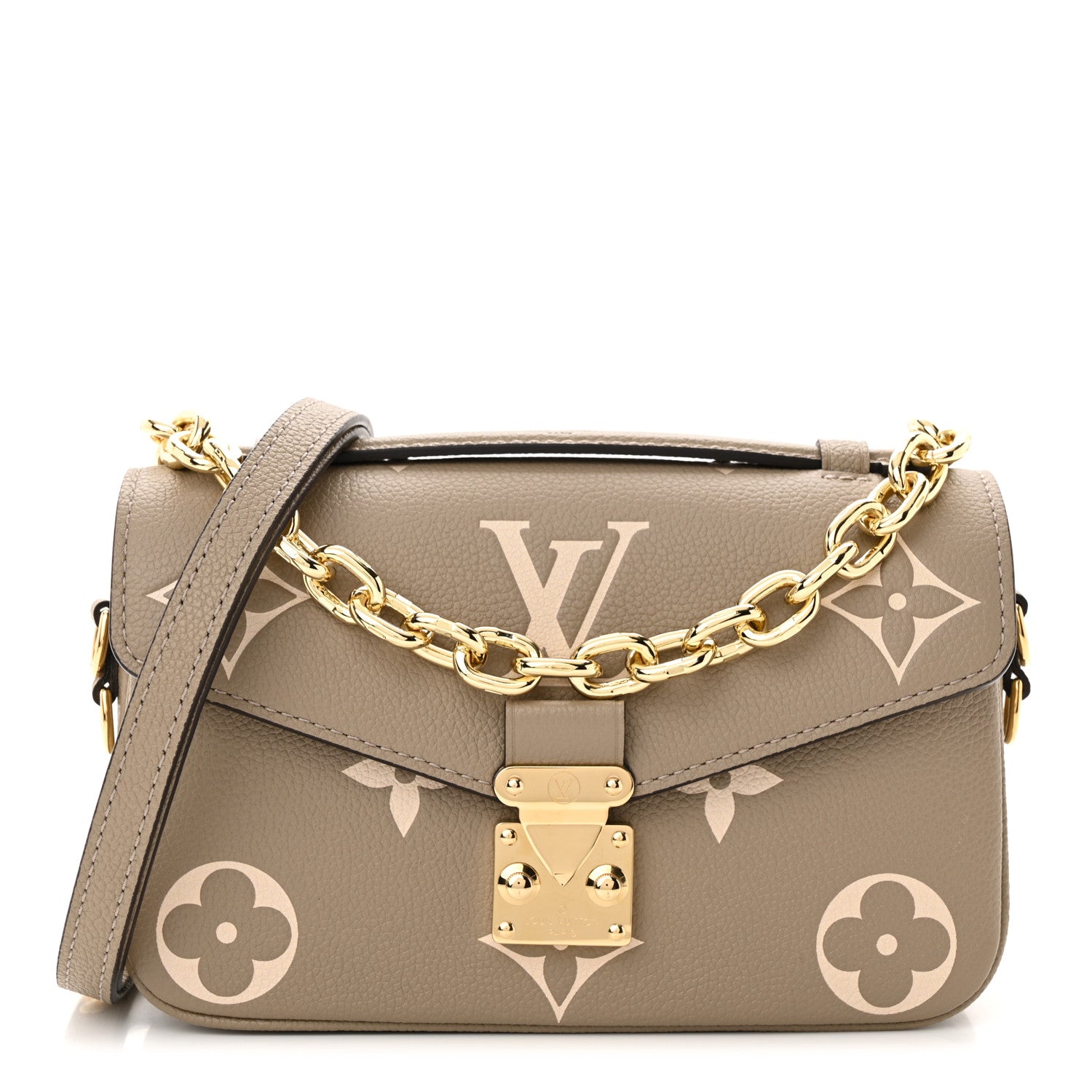 Louis Vuitton Empreinte Monogram Giant Pochette Metis East West Tourterelle Creme 1 of 10