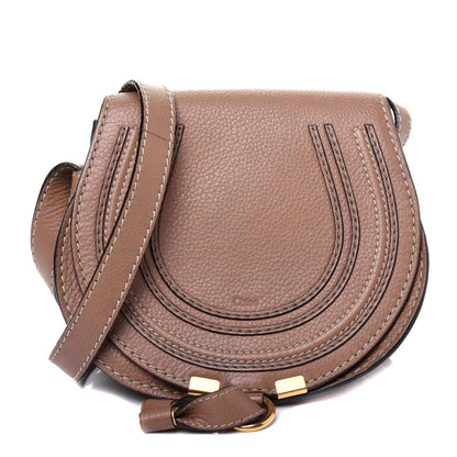 Chloe Calfskin Mini Marcie Round Crossbody Bag Nut 1 of 20