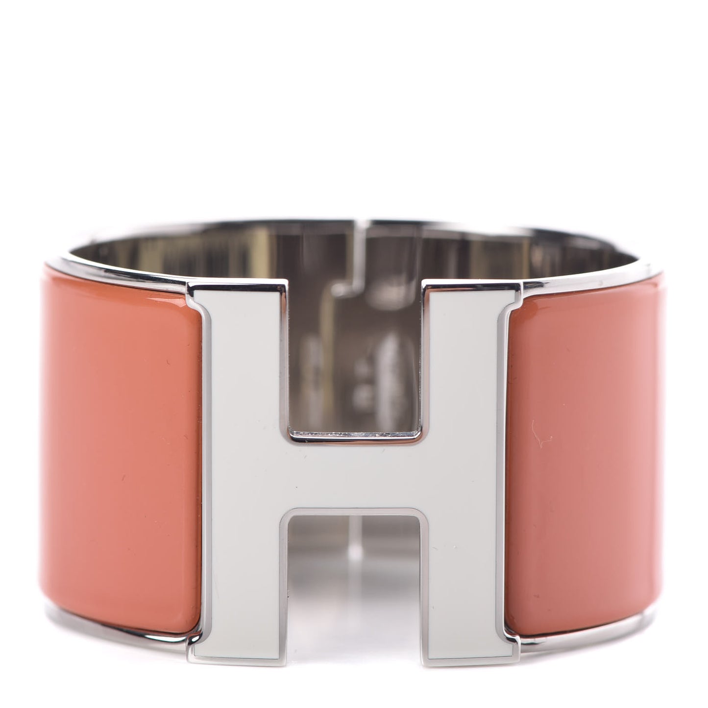 Enamel Extra Wide Clic Clac H Bracelet PM Blanc Mango