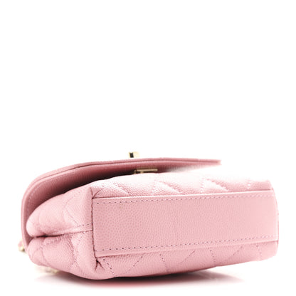Chanel Caviar Quilted Nano Coco Handle Clutch With Chain Pink 4 of 10