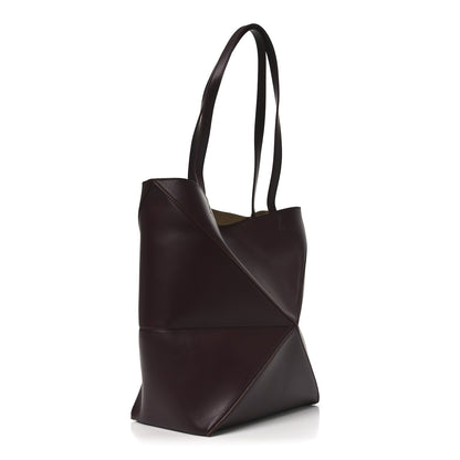 Loewe Shiny Calfskin Medium Puzzle Fold Tote Dark Burgundy 2 of 9