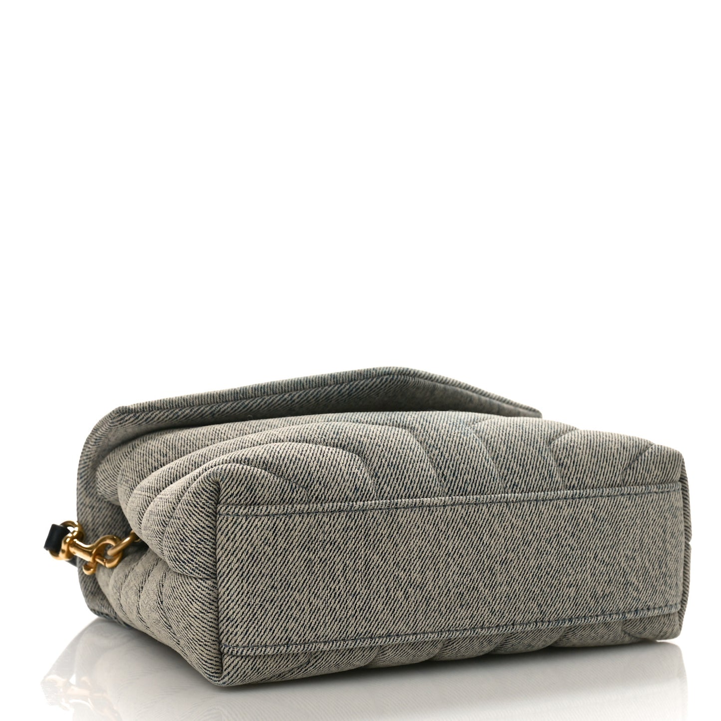 Denim Y Quilted Monogram Toy Loulou Crossbody Bag Grey