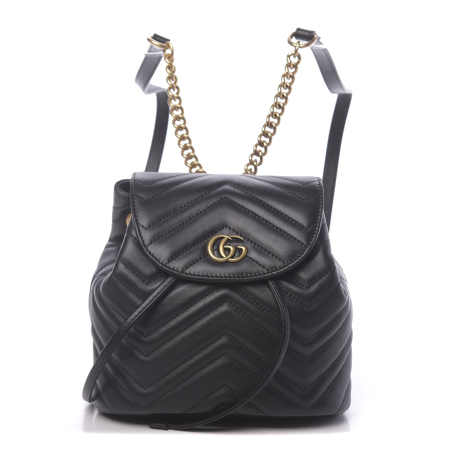 Calfskin Matelasse GG Marmont Flap Backpack Black