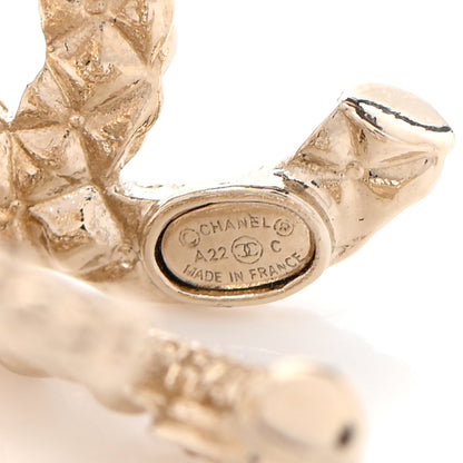 Chanel Crystal CC Earrings Gold 4 of 4