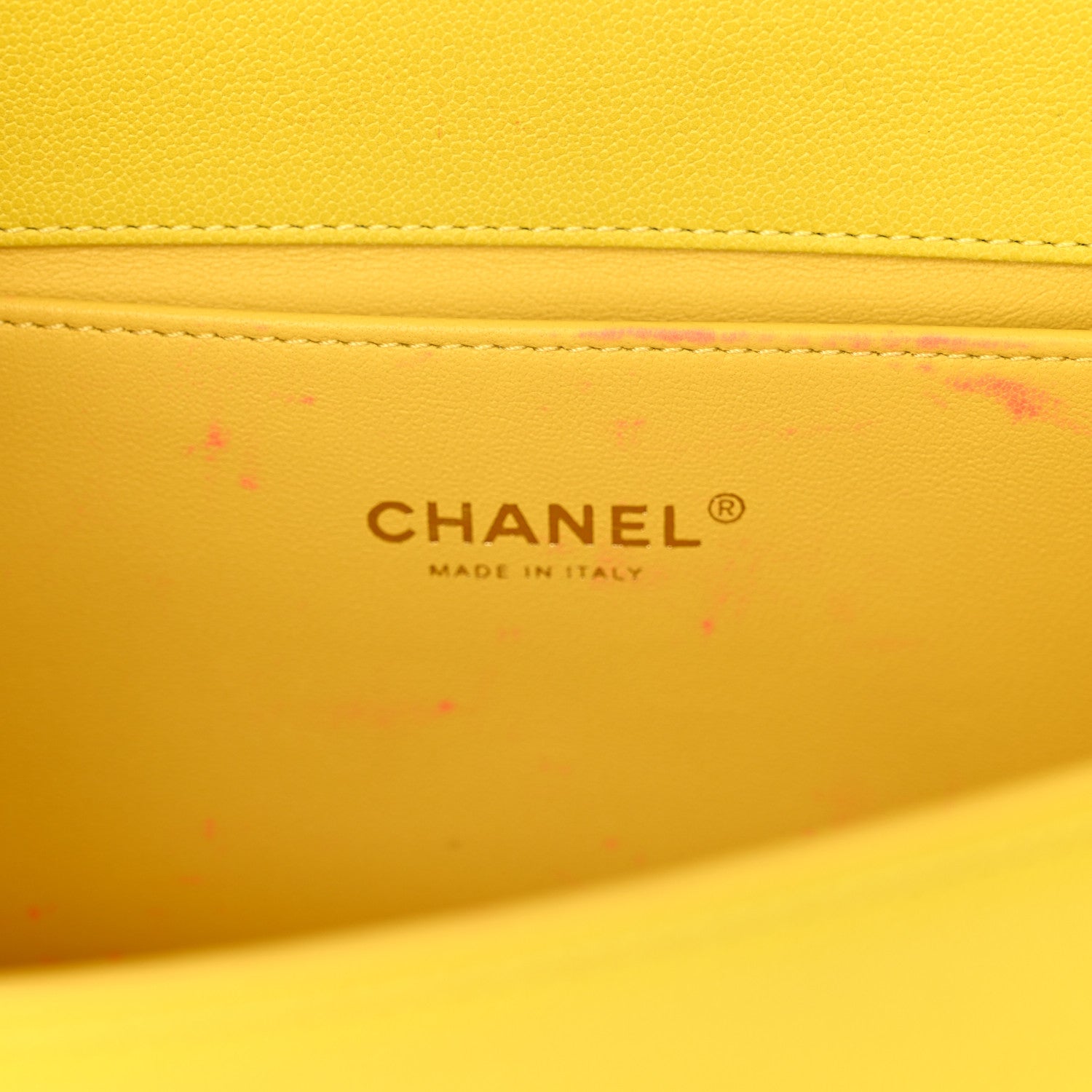 Chanel Caviar Chevron Quilted Medium Boy Flap Yellow 6 of 12