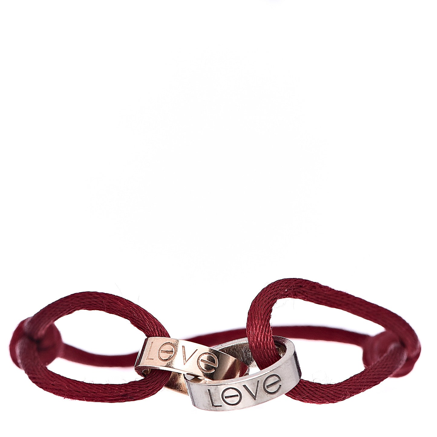 18K Pink White Gold Love Bracelet Red