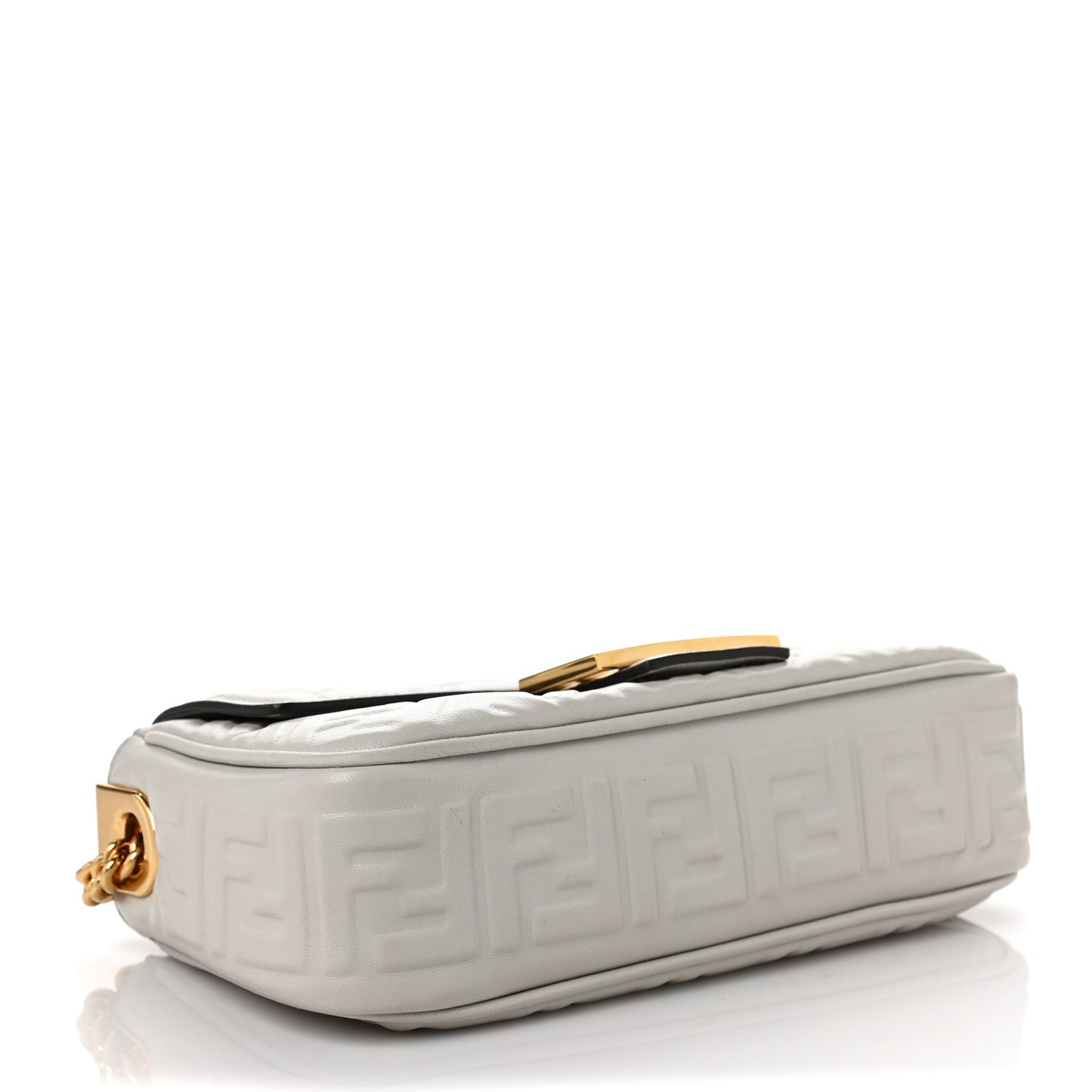 Nappa Small FF Embossed Midi Chain Baguette Ghiaia