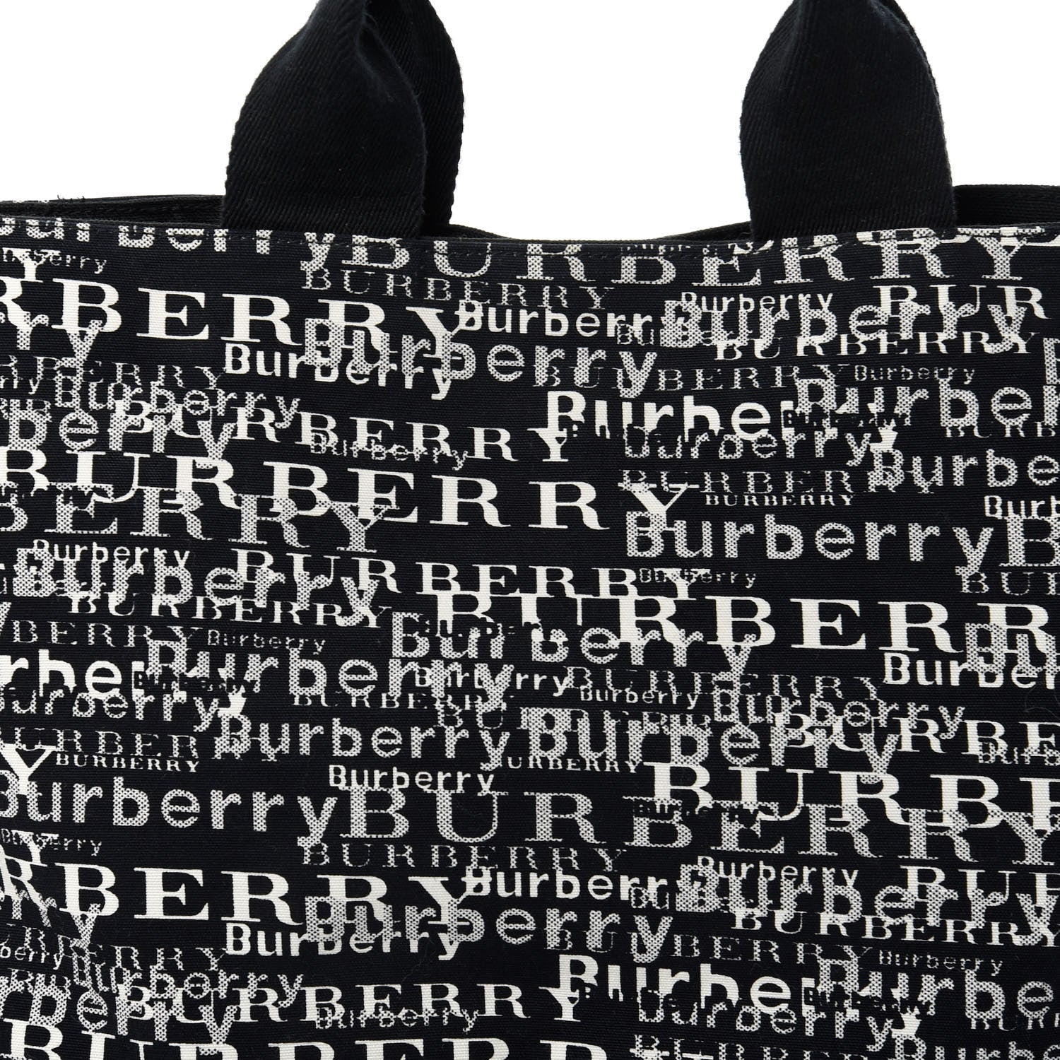 Burberry Canvas Logo Tote Black White 9 of 9