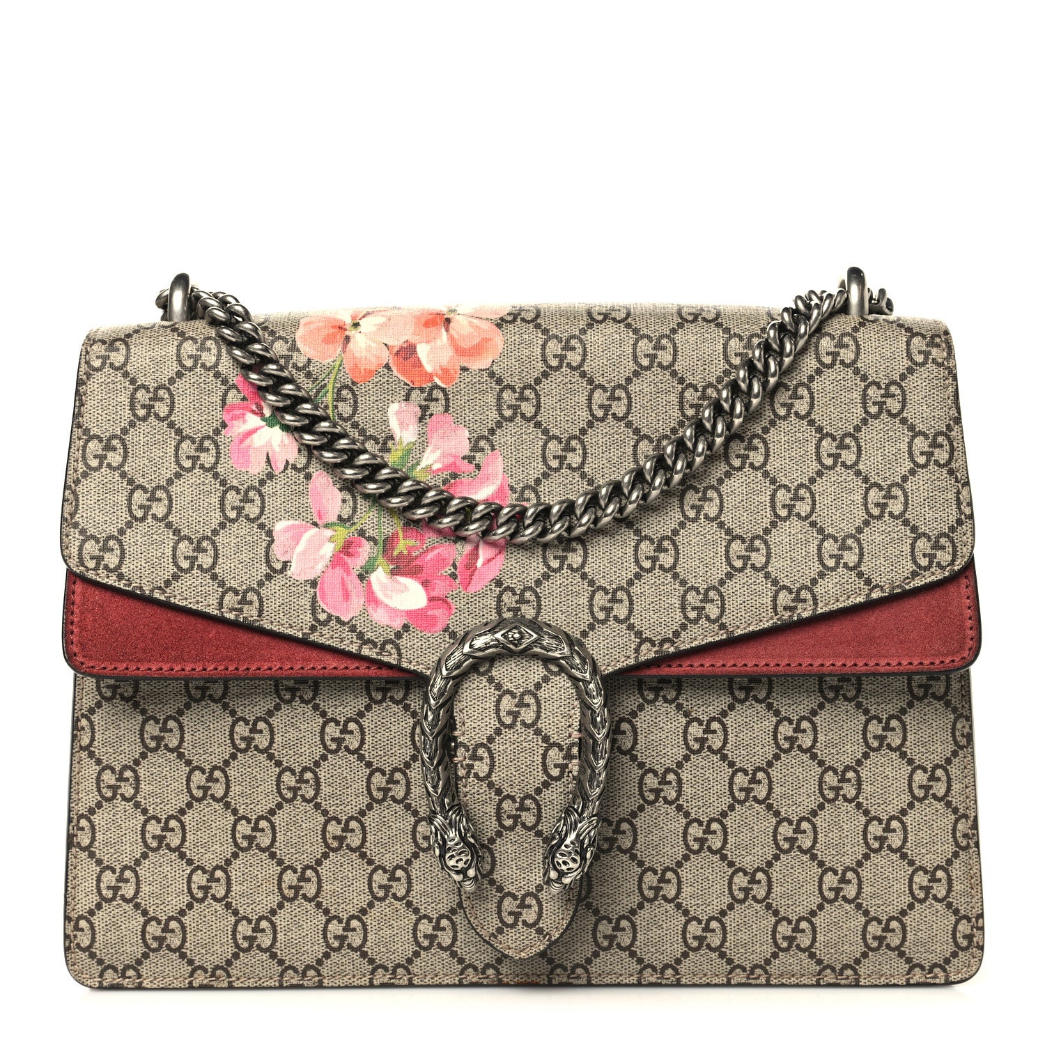Gucci GG Supreme Monogram Blooms Medium Dionysus Shoulder Bag Beige Multicolor Dry Rose 1 of 10