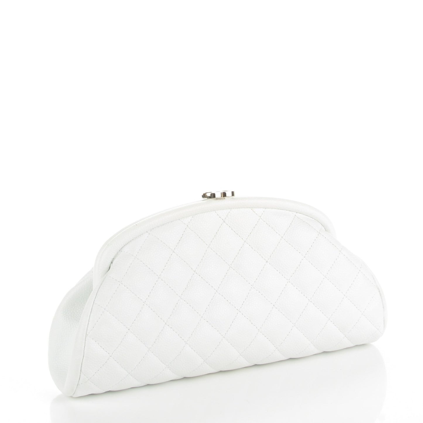 Caviar Quilted Timeless Clutch White