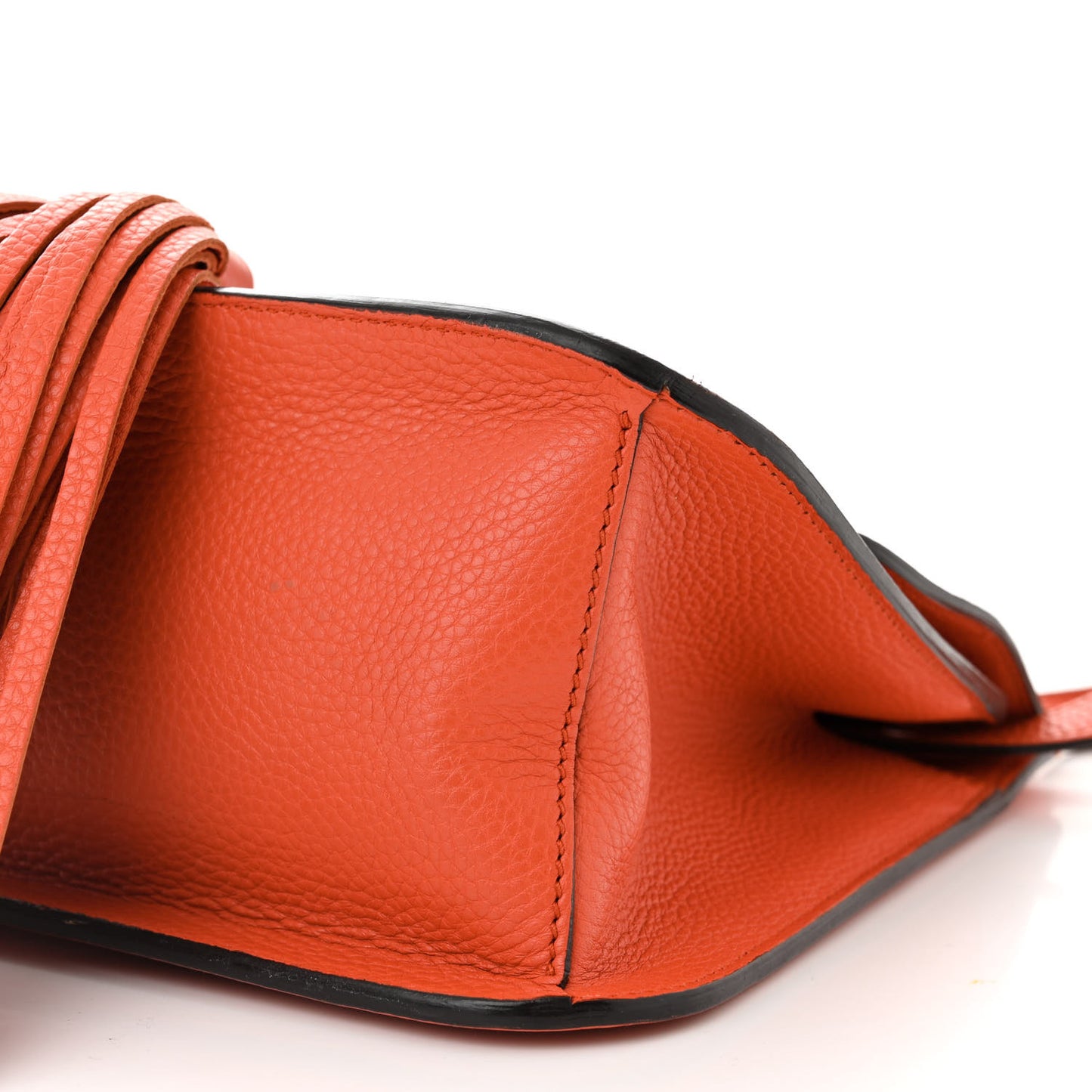 Cellarius Calfskin Medium Bamboo Daily Flap Shoulder Bag New Dark Orange