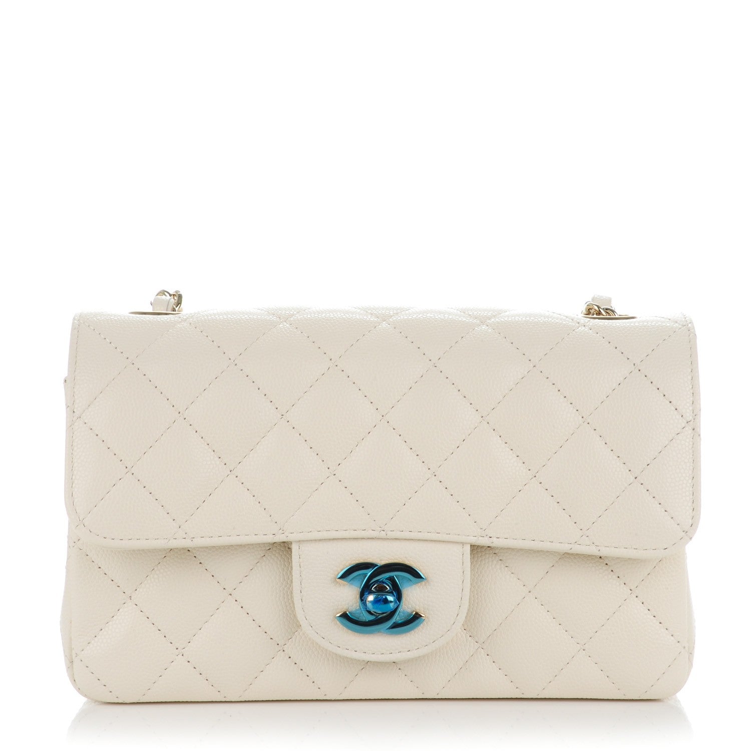 Chanel Caviar Quilted Mini Rectangular Flap White 1 of 8
