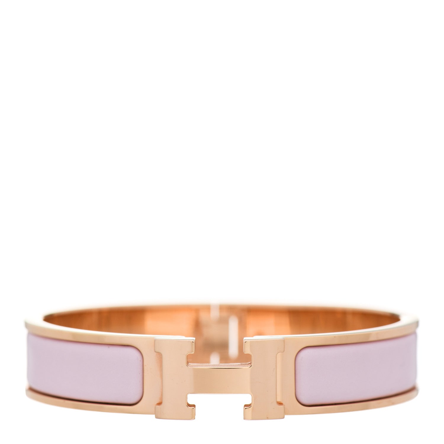 Hermes Enamel Narrow Clic Clac H Bracelet PM Rose Candeur 1 of 7