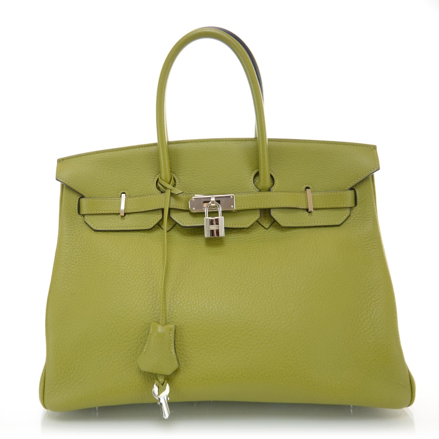 Hermes Taurillon Clemence BIRKIN 35 Vert Chartreuse 1 of 9