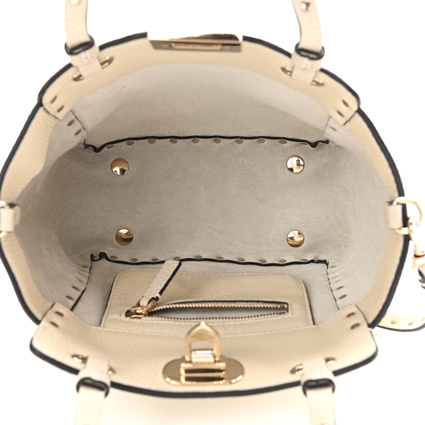 Vitello Mini Rockstud Tote Ivory