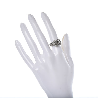 Chanel Crystal CC Ring 5.25 Silver 2 of 7