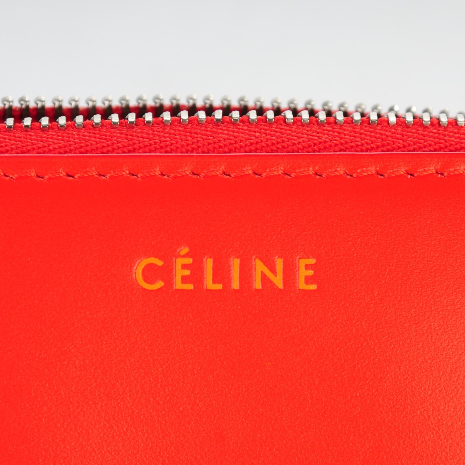 Celine Calfskin Zip Around Card Holder Wallet Poppy 8 of 8