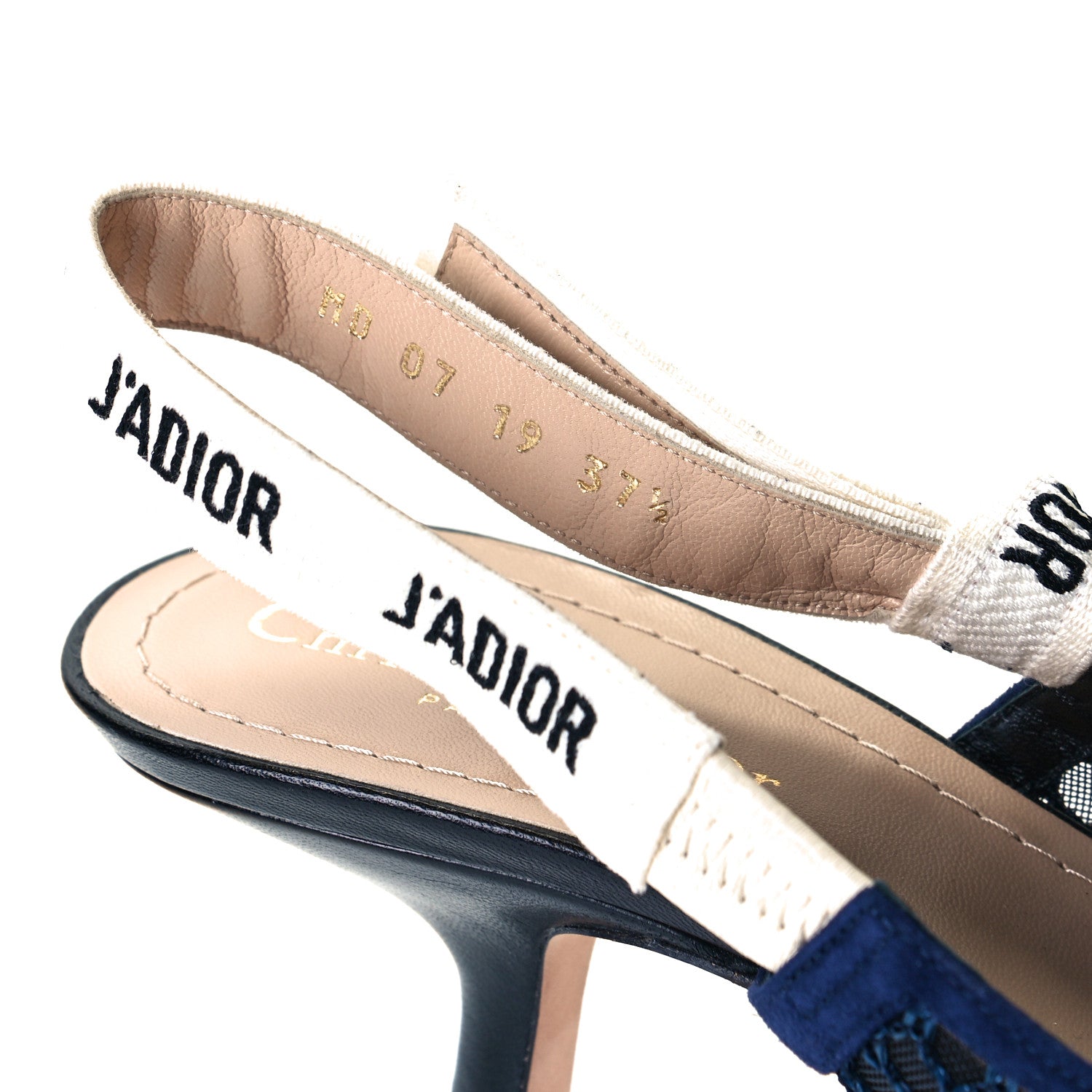 Christian Dior Resille Lambskin Ribbon J'Adior Slingback 65mm Pumps 38 Indigo Blue 7 of 8