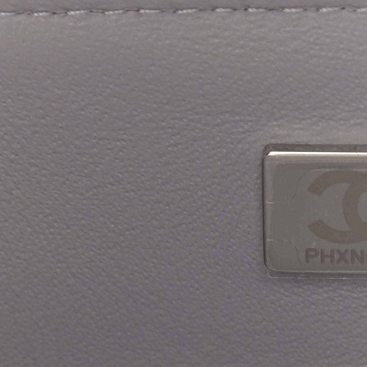 Lambskin Quilted Mini Rectangular Flap Grey