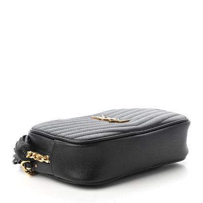 Saint Laurent Grain De Poudre Matelasse Monogram Mini Lou Camera Bag Black 4 of 10