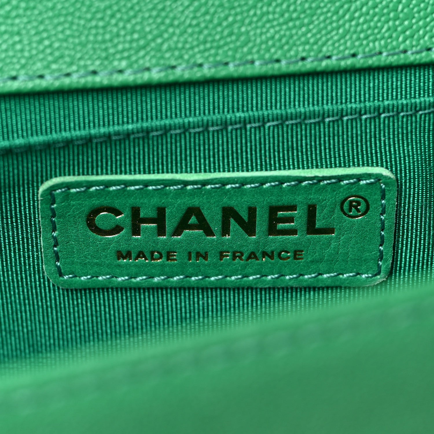 Chanel Caviar Quilted Medium Boy Flap Green 6 of 9