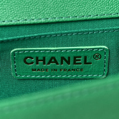 Chanel Caviar Quilted Medium Boy Flap Green 6 of 9