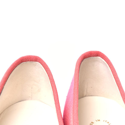Chanel Denim CC Cap Toe Ballerina Flats 37.5 Pink 6 of 10