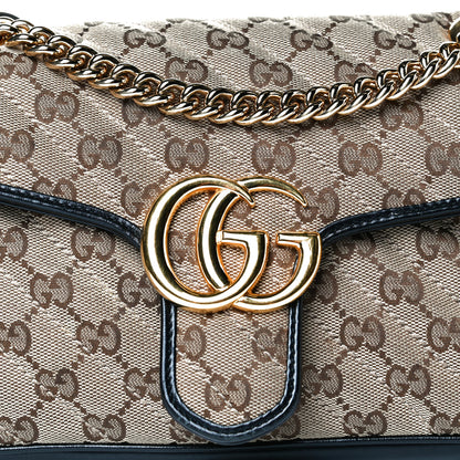 Gucci Monogram Matelasse Diagonal Small GG Marmont Shoulder Bag Beige Black 8 of 12