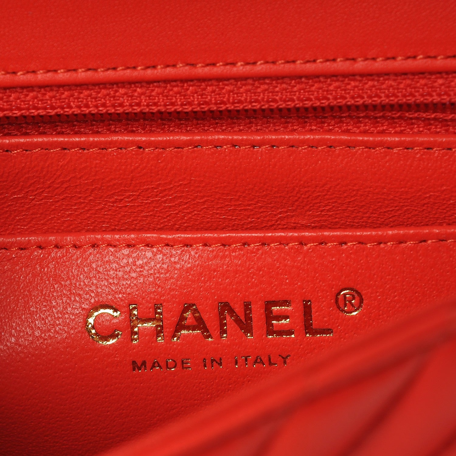 Chanel Lambskin Chevron Quilted Mini Square Flap Red 6 of 8