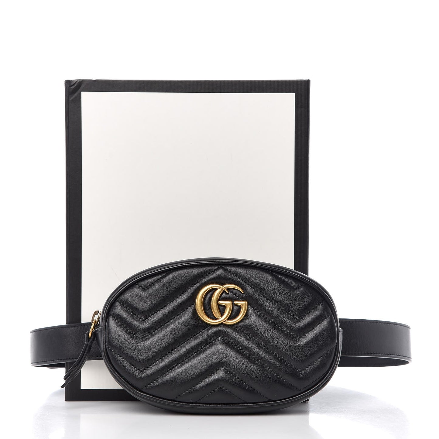 Calfskin Matelasse GG Marmont Belt Bag 95 38 Black