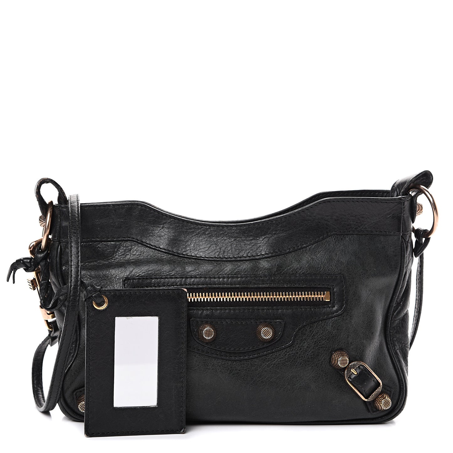 Agneau Giant 12 Rose Gold Hardware Hip Black