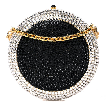 Judith Leiber Swarovski Crystal Clutch Silver Black 1 of 11