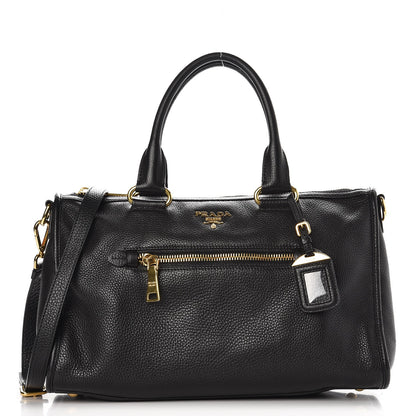 Prada Vitello Daino Shopping Satchel Black 1 of 8