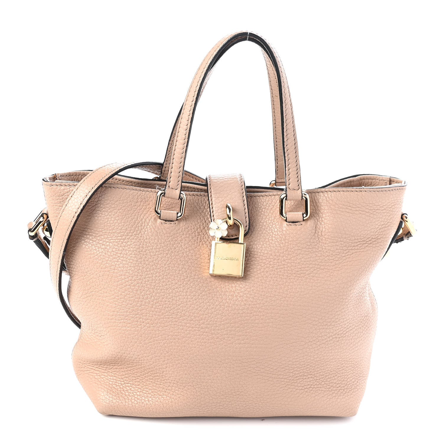 Dolce & Gabbana Pebbled Calfskin Small Tote Nude 1 of 9