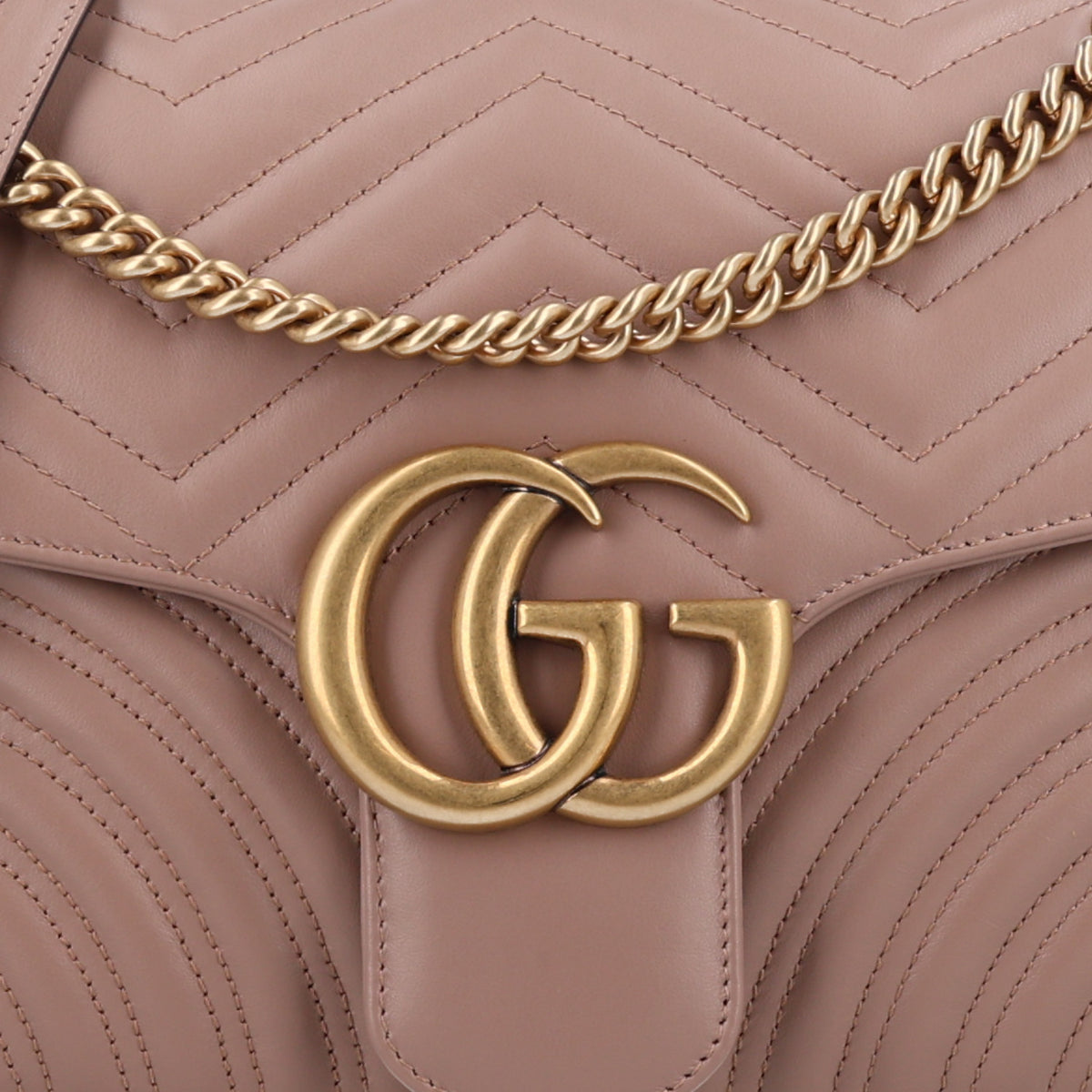 Gucci Calfskin Matelasse Medium GG Marmont Shoulder Bag Porcelain Rose 15 of 19