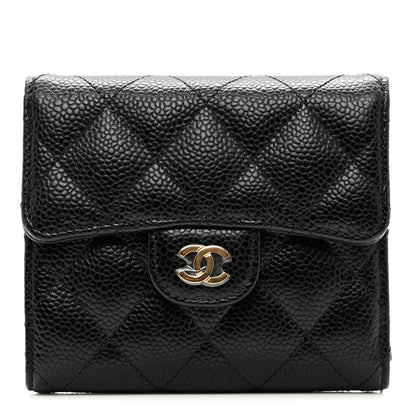 Chanel Caviar Quilted Compact Flap Wallet Black 1 of 8
