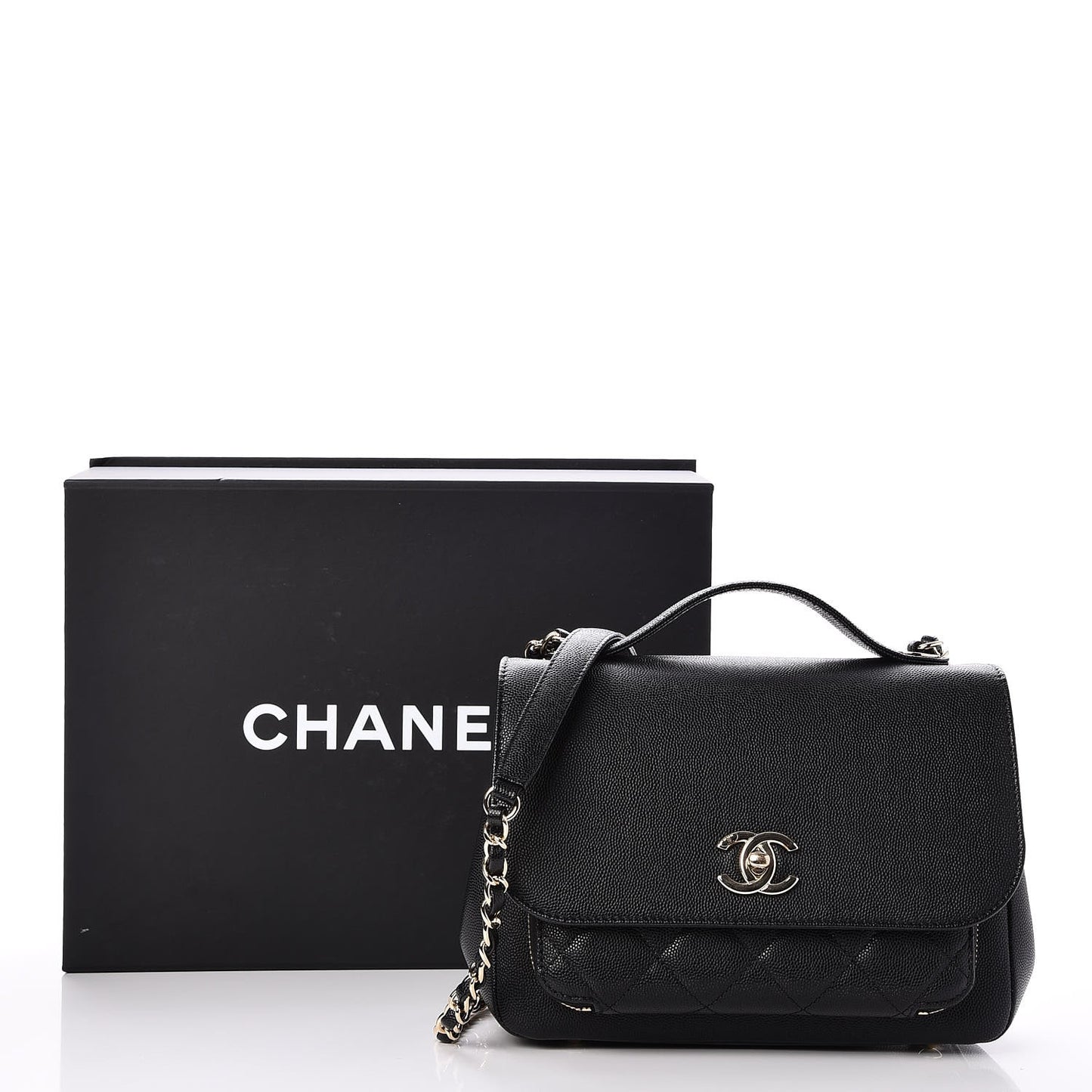 Caviar Quilted Medium Business Affinity Flap Black