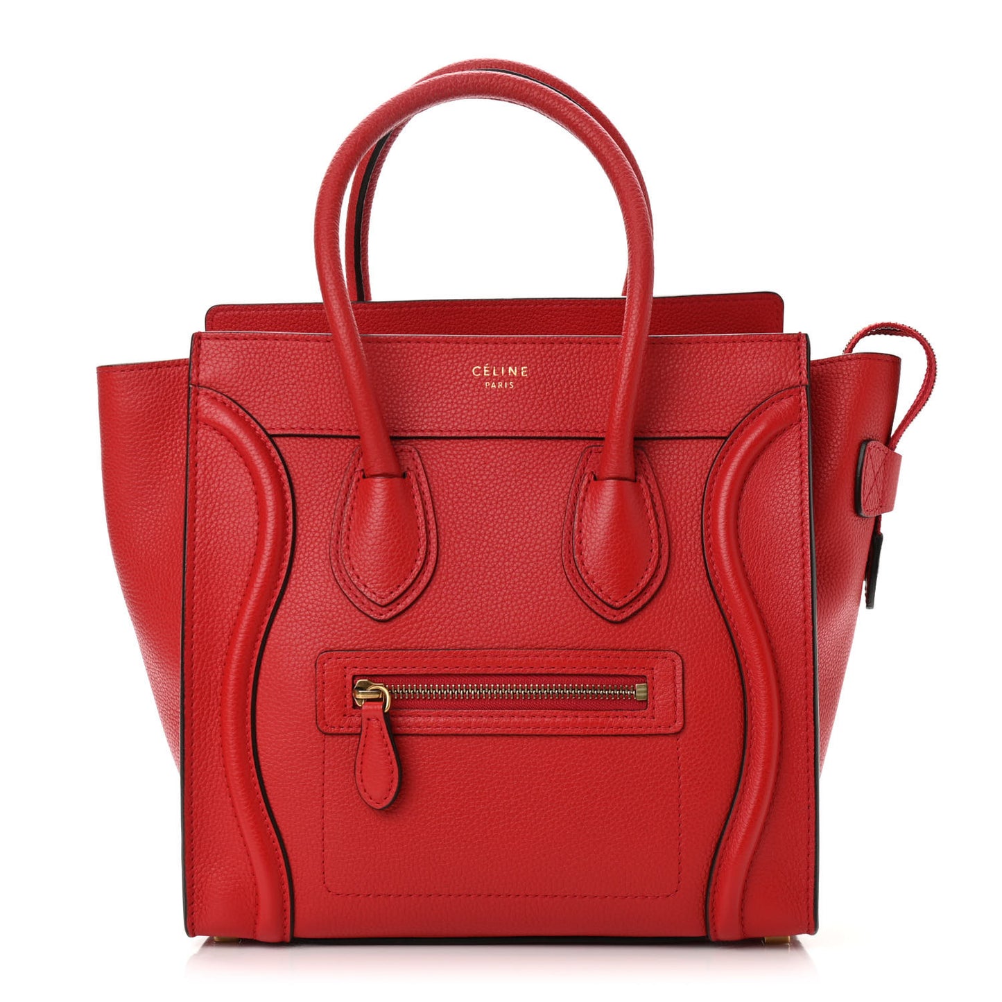 Drummed Calfskin Micro Luggage Coquelicot