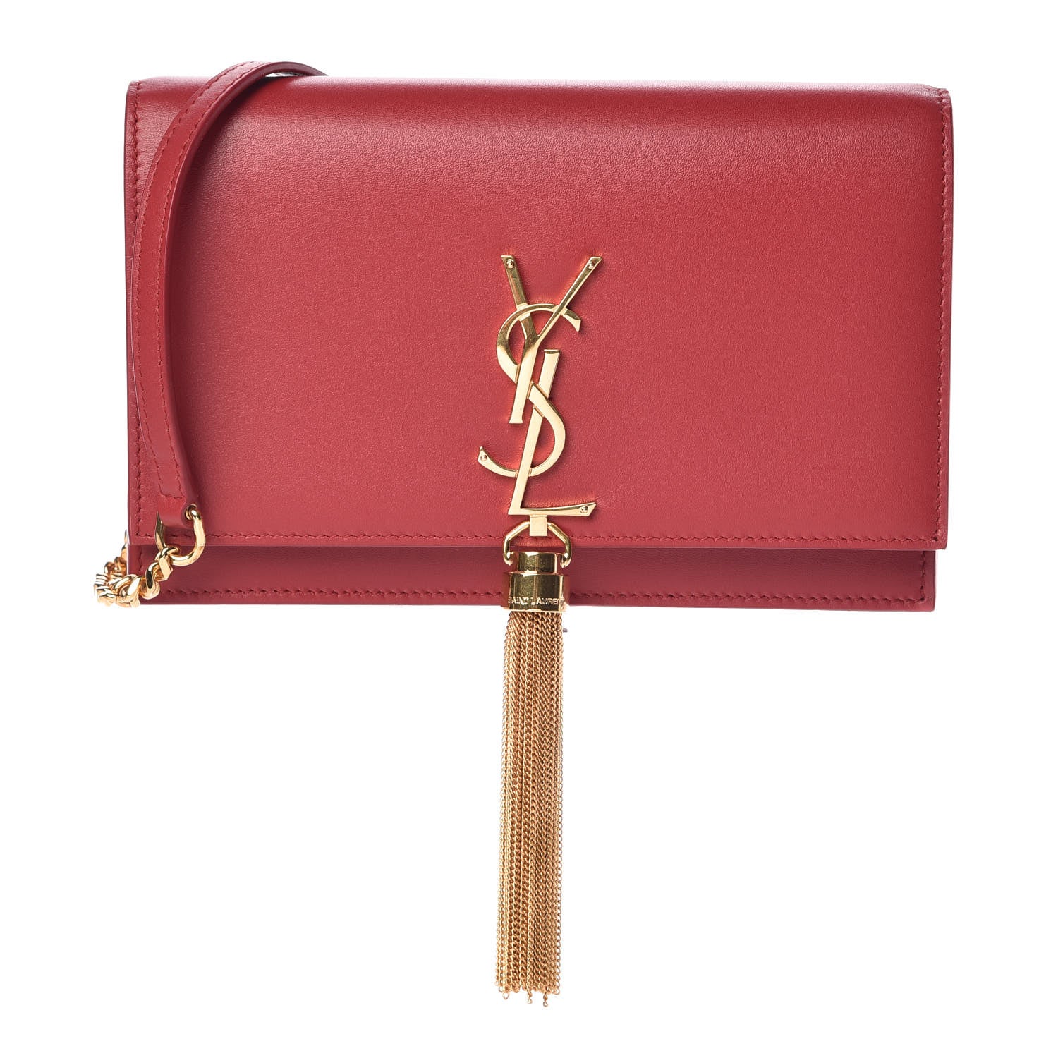 Saint Laurent Smooth Calfskin Classic Monogram Kate Tassel Chain Wallet New Lipstick 1 of 7
