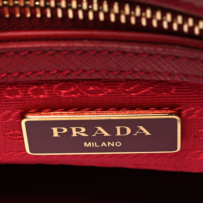 Prada Saffiano Small Galleria Double Zip Tote Fuoco 6 of 11