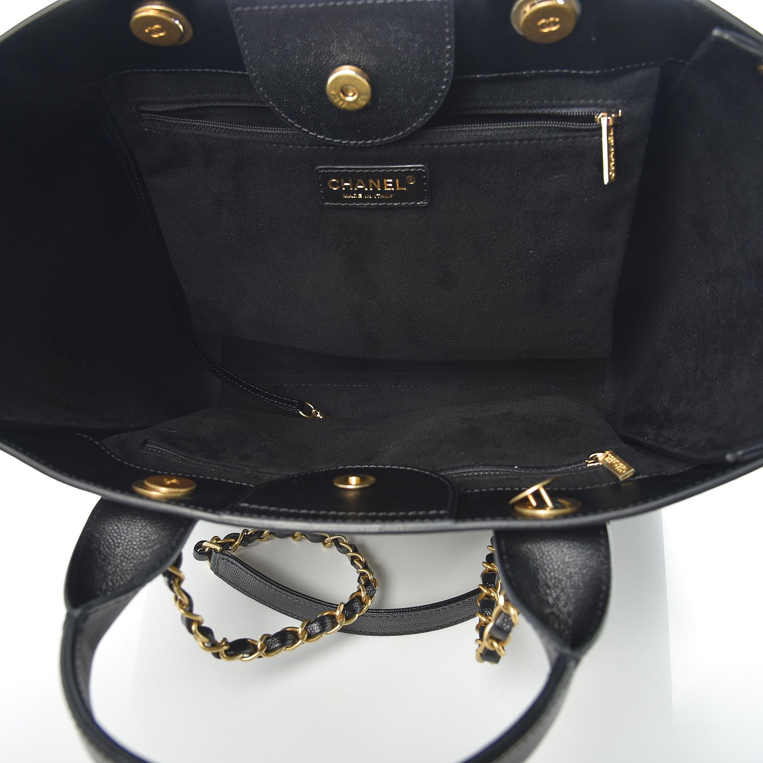 Chanel Caviar Small Studded Deauville Tote Black 5 of 10