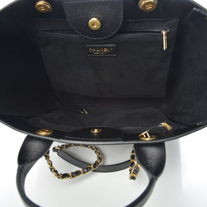 Chanel Caviar Small Studded Deauville Tote Black 5 of 10