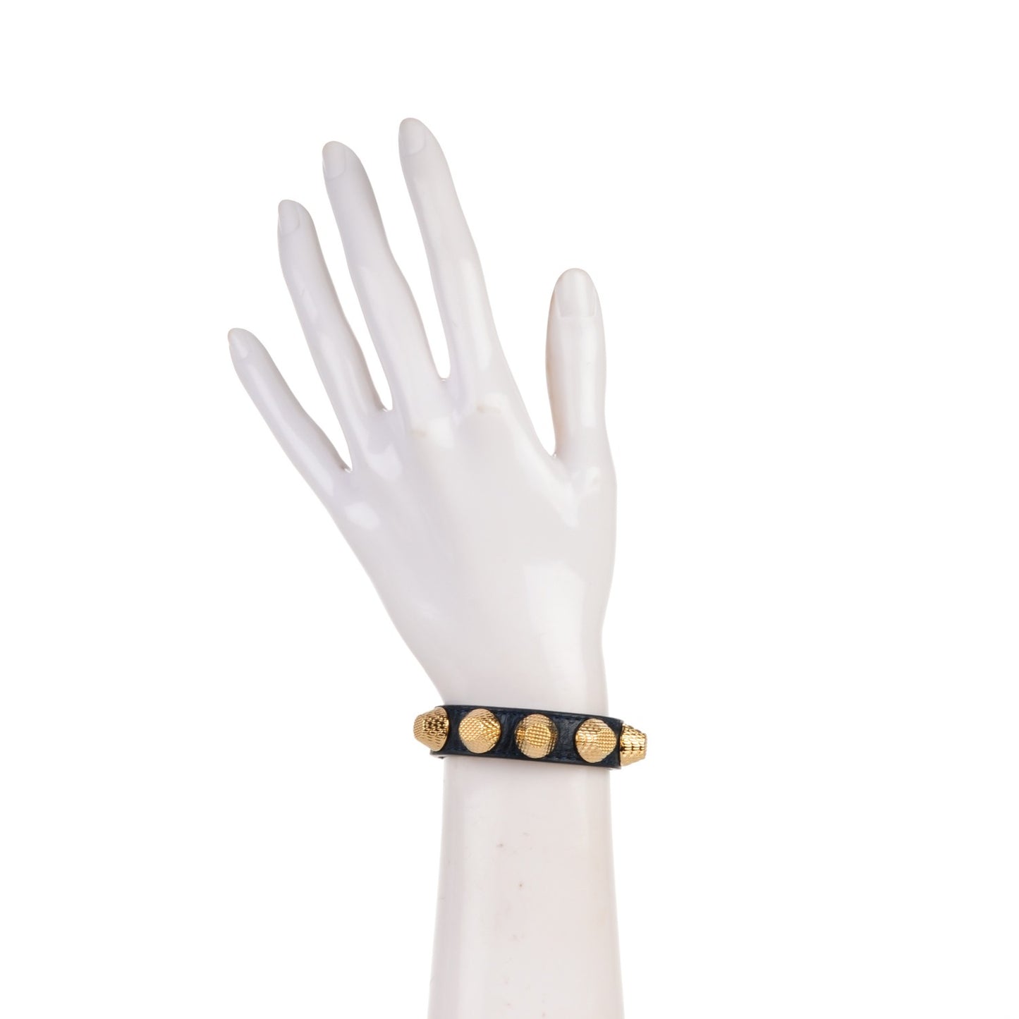 Agneau Giant 12 Gold Hardware Stud Bracelet S Bleu Obscur