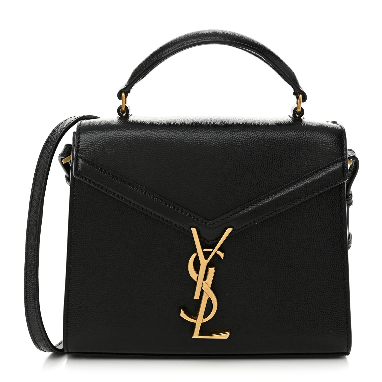 Saint Laurent Grain de Poudre Medium Classic Monogram Cassandra Top Handle Black 1 of 12
