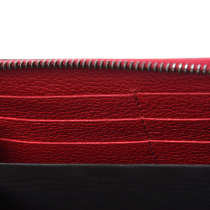 Gucci Cripto Calfskin Interlocking G Logo Zip Around Wallet Hibiscus Red Giallo Black Green Red 10 of 15