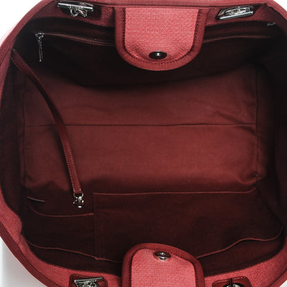 Chanel Canvas Large Deauville Tote Red 5 of 7