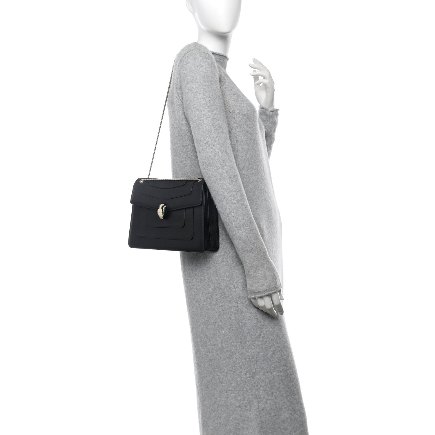 Bulgari Calfskin Serpenti Forever Crossbody Bag Black 2 of 16