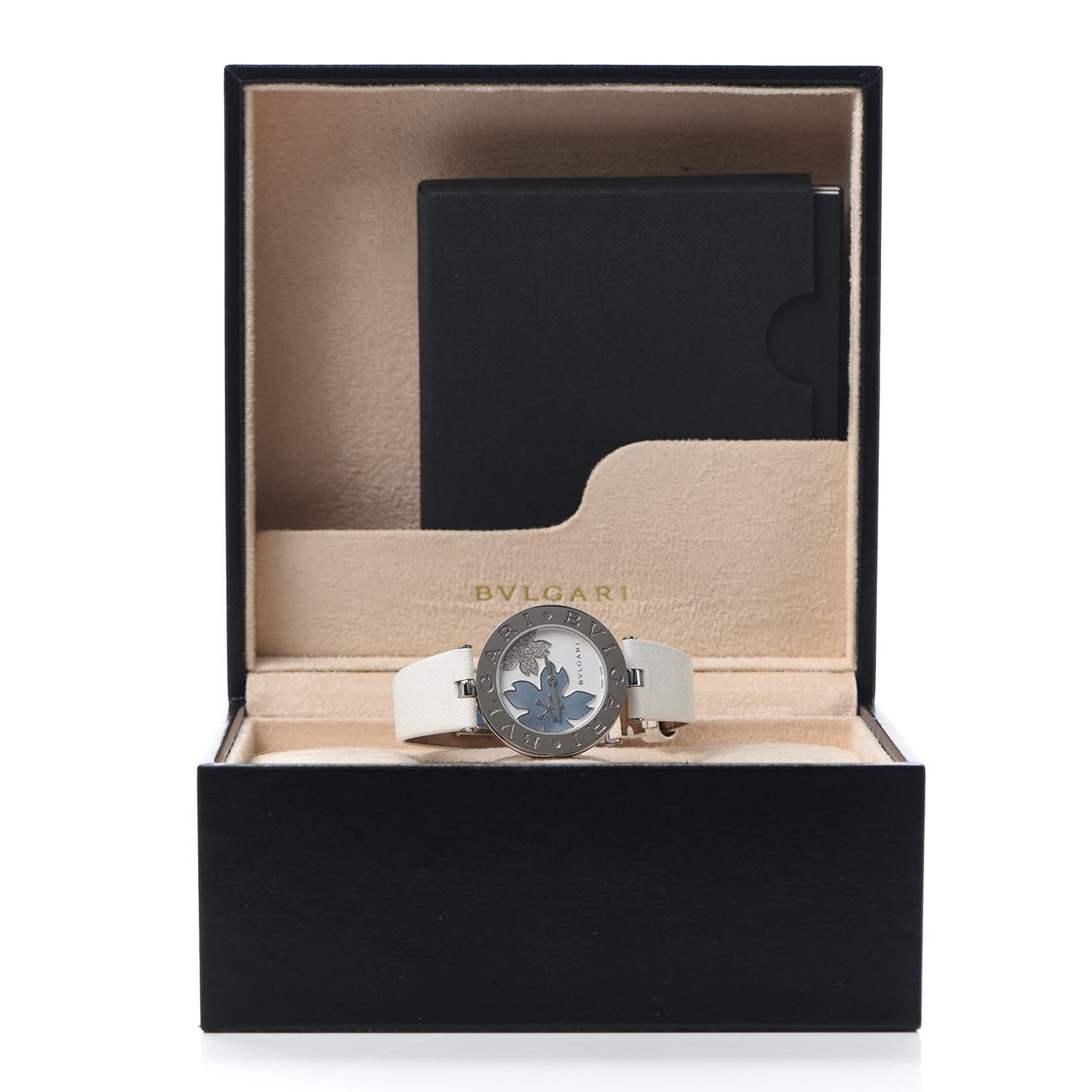 Stainless Steel Calfskin Diamond Mother of Pearl 30mm B.zero1 Floral Quartz Watch