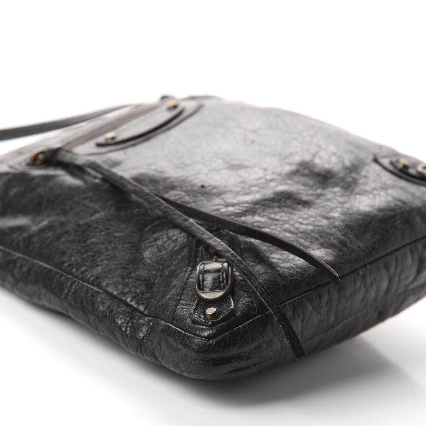Agneau Classic Hardware Flat Crossbody Black