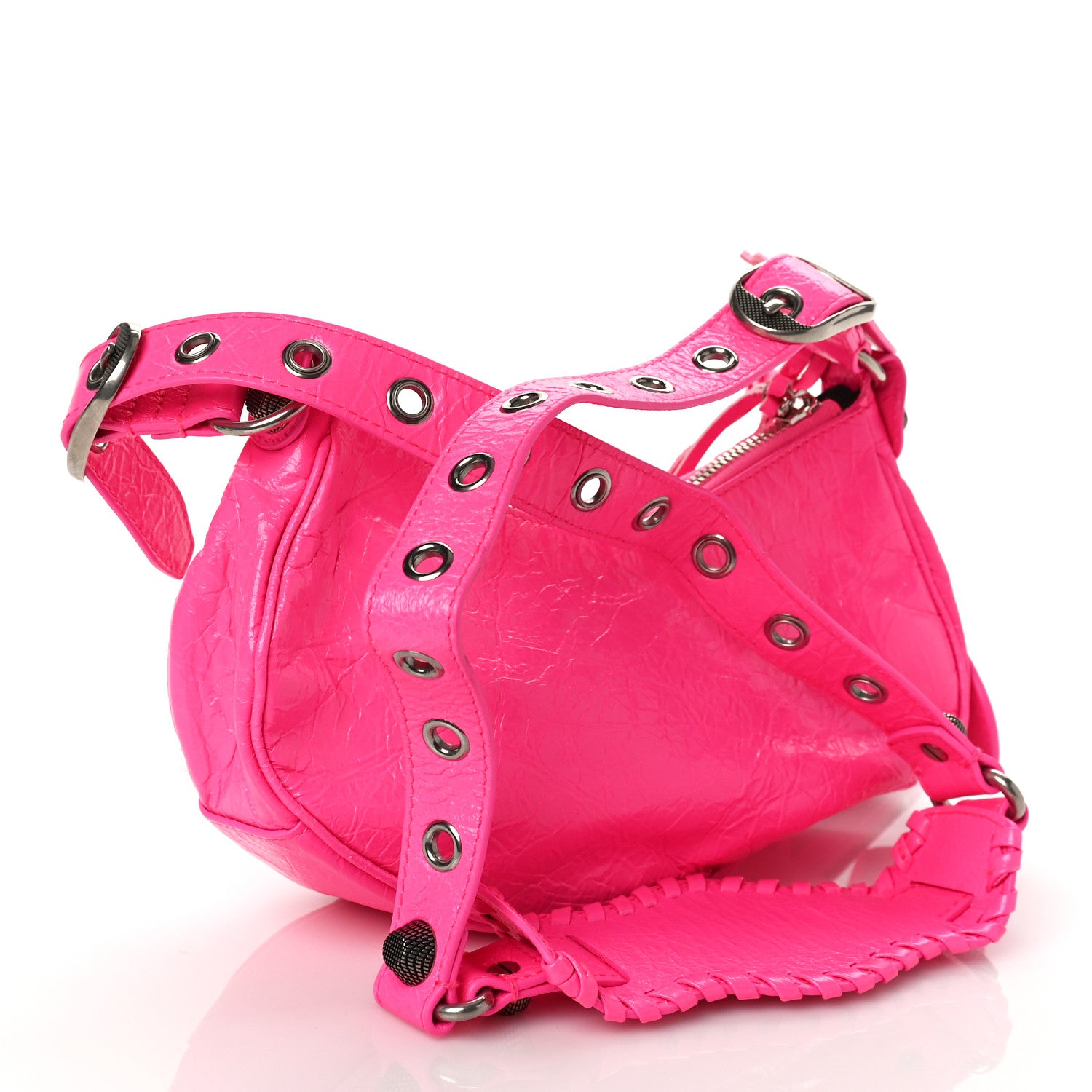 Balenciaga Agneau Arena Le Cagole Shoulder Bag XS Fluo Pink 3 of 8